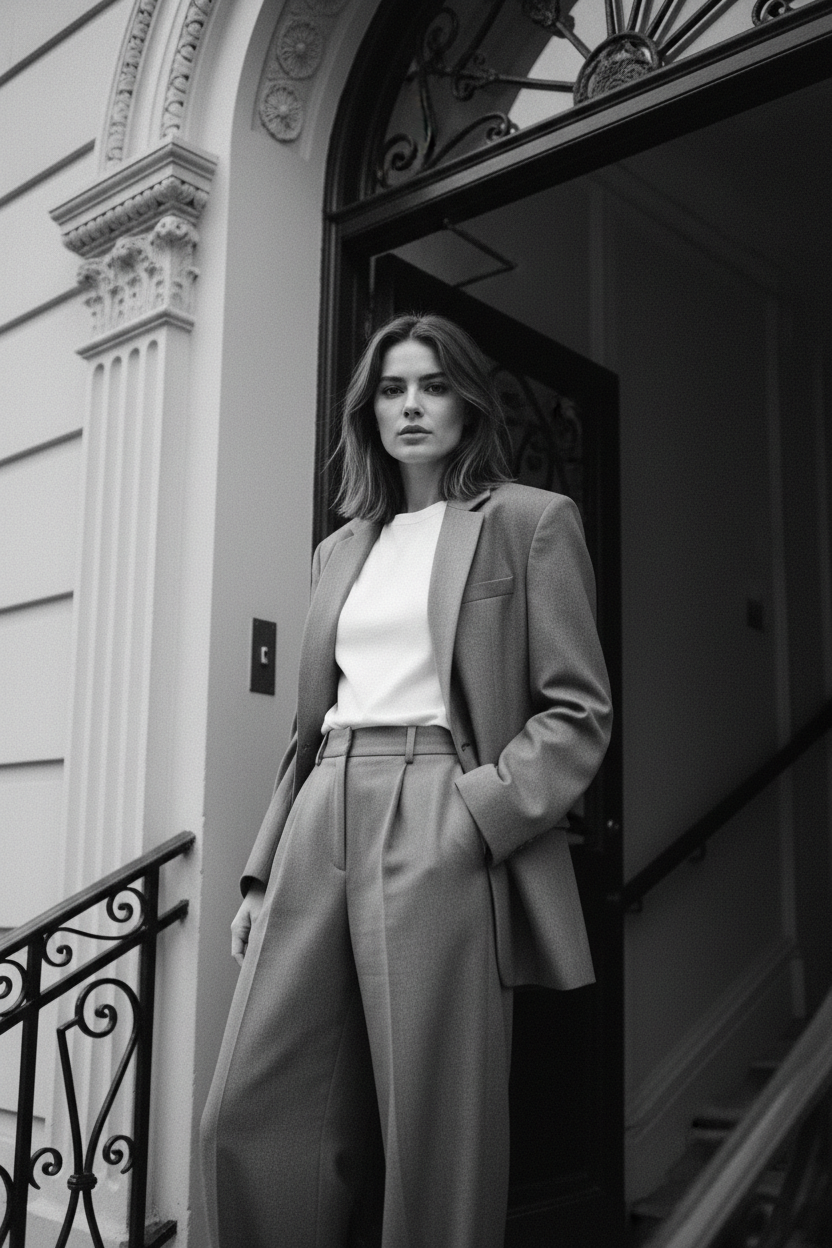 Cinematic Black-and-White Fashion Portrait