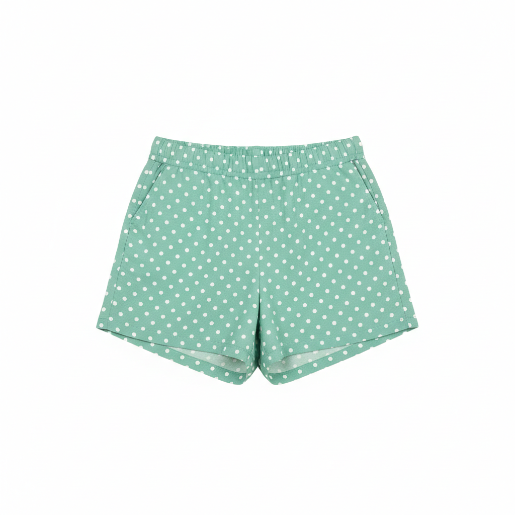 Polka Dot Casual Shorts in Pistachio Green – Hero