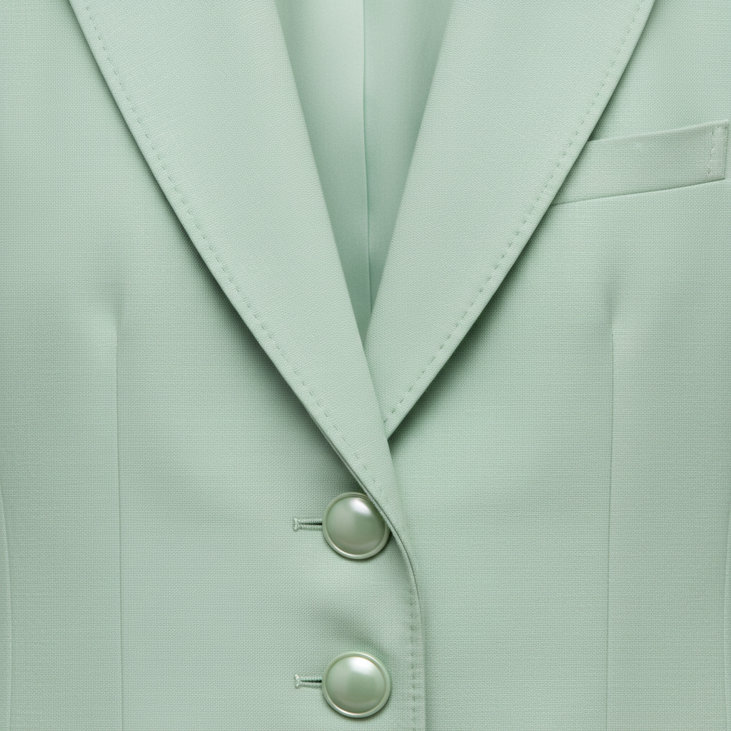 Classy Button Blazer Pistachio Green – Fabric Detail