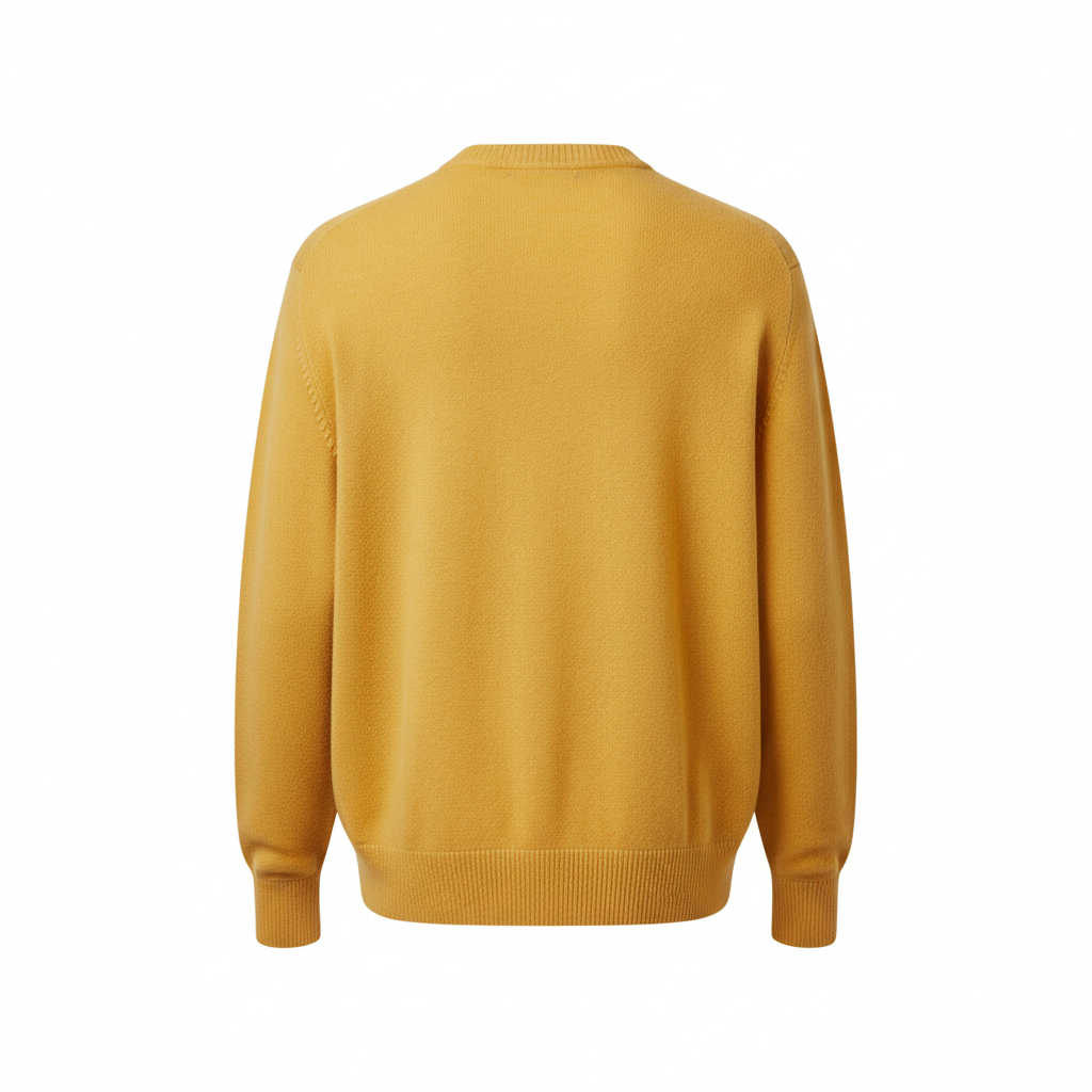 Cozy Crew Neck Sweater in Butter Yellow – Back View