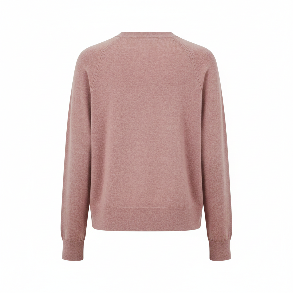 Minimal Knit Top in Dusty Rose – Back View
