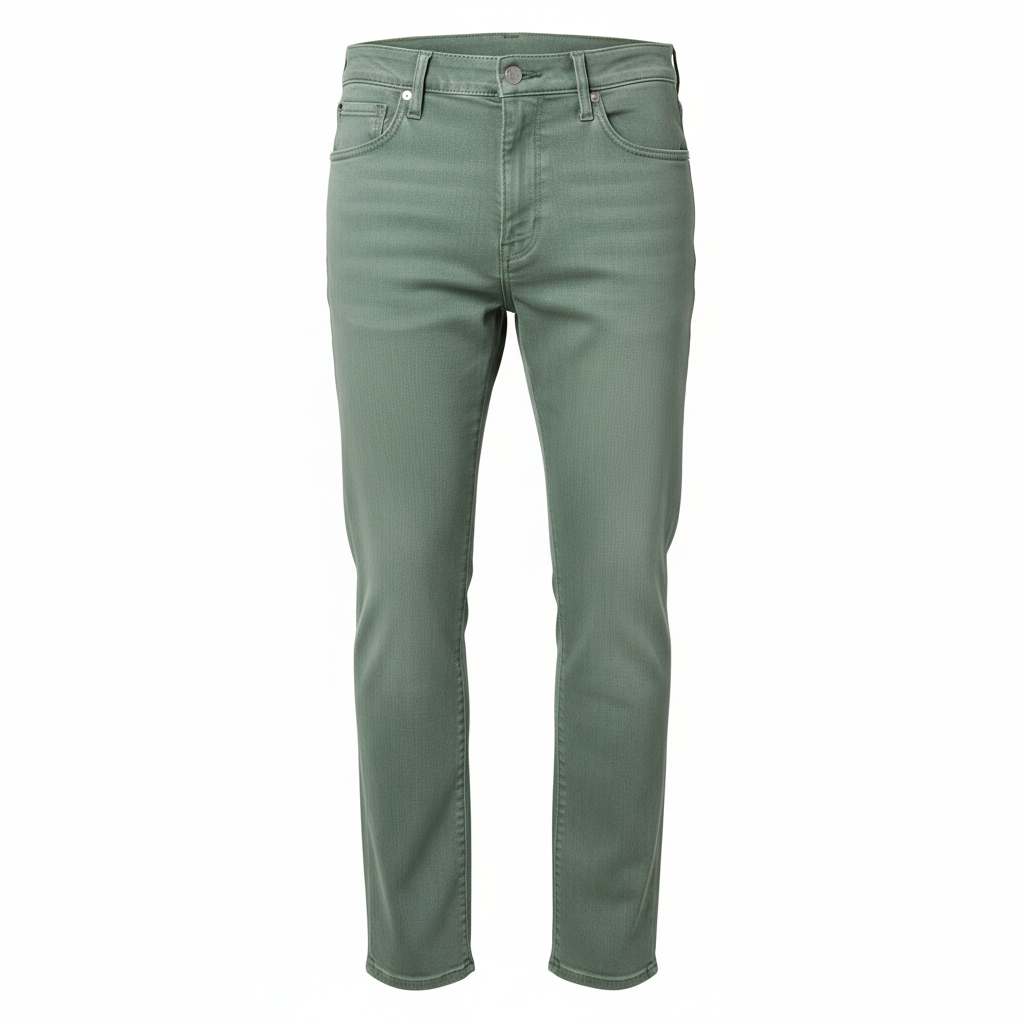 Classic Straight Jeans in Sage Green – Hero
