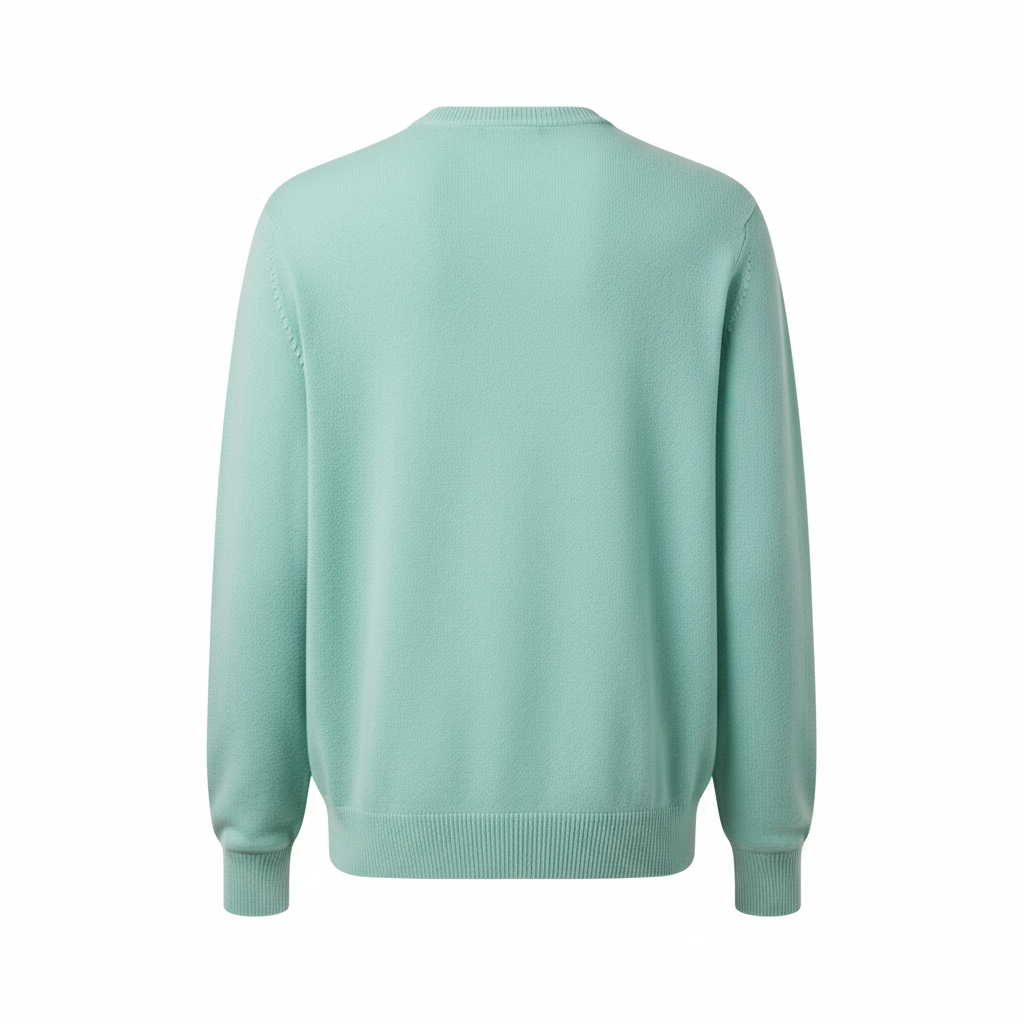 Cozy Crew Neck Sweater in Ocean Mint – Back View
