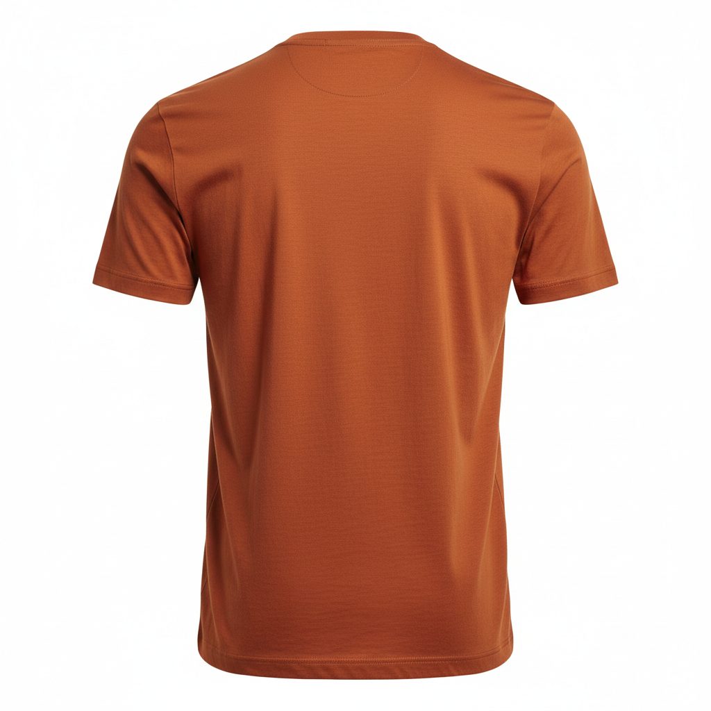 Classic Crew Neck T-Shirt – Burnt Orange – Back View