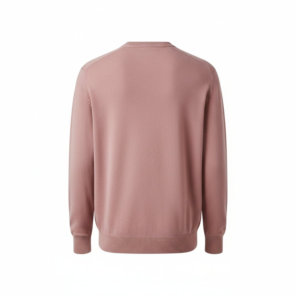 Cozy Crew Neck Sweater in Dusty Rose – Back View
