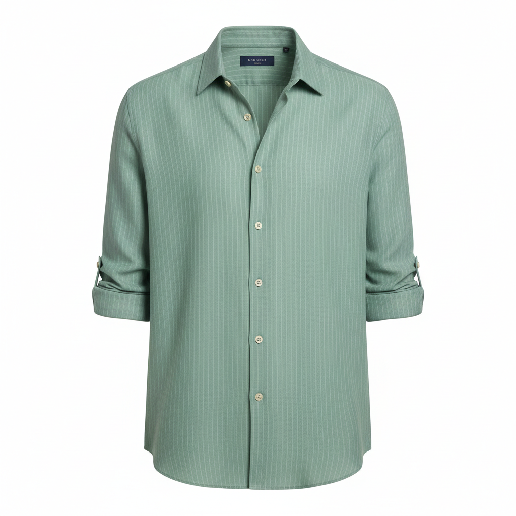 Striped Casual Shirt – Pistachio Green – Hero