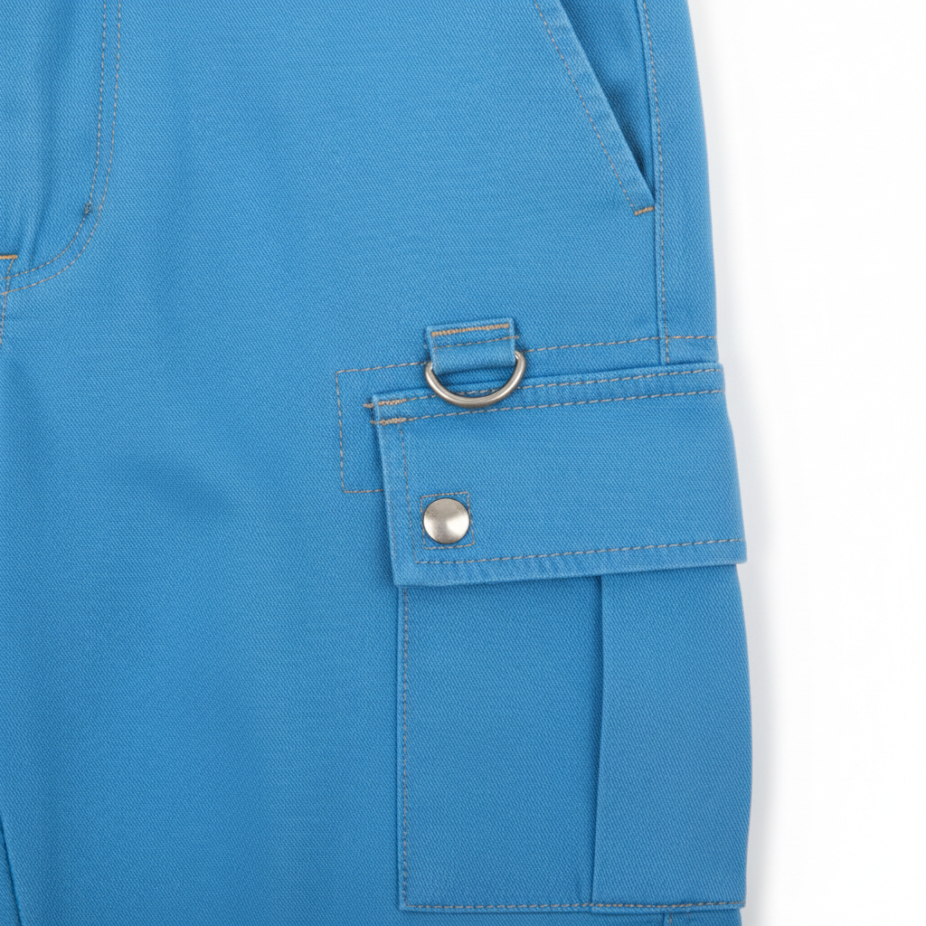 Utility Cargo Pants in Sky Blue – Fabric Detail