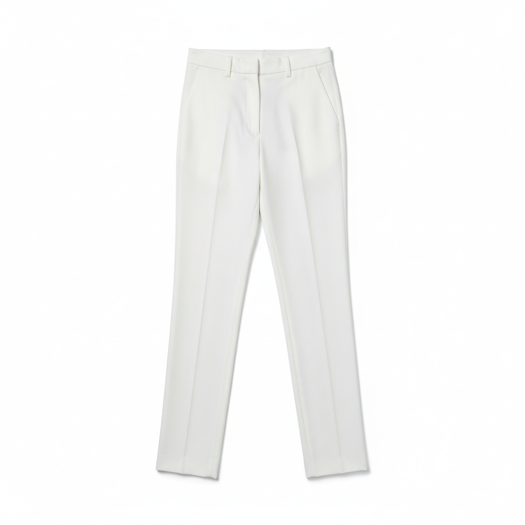 Tailored Casual Trousers – Pearl White – Hero