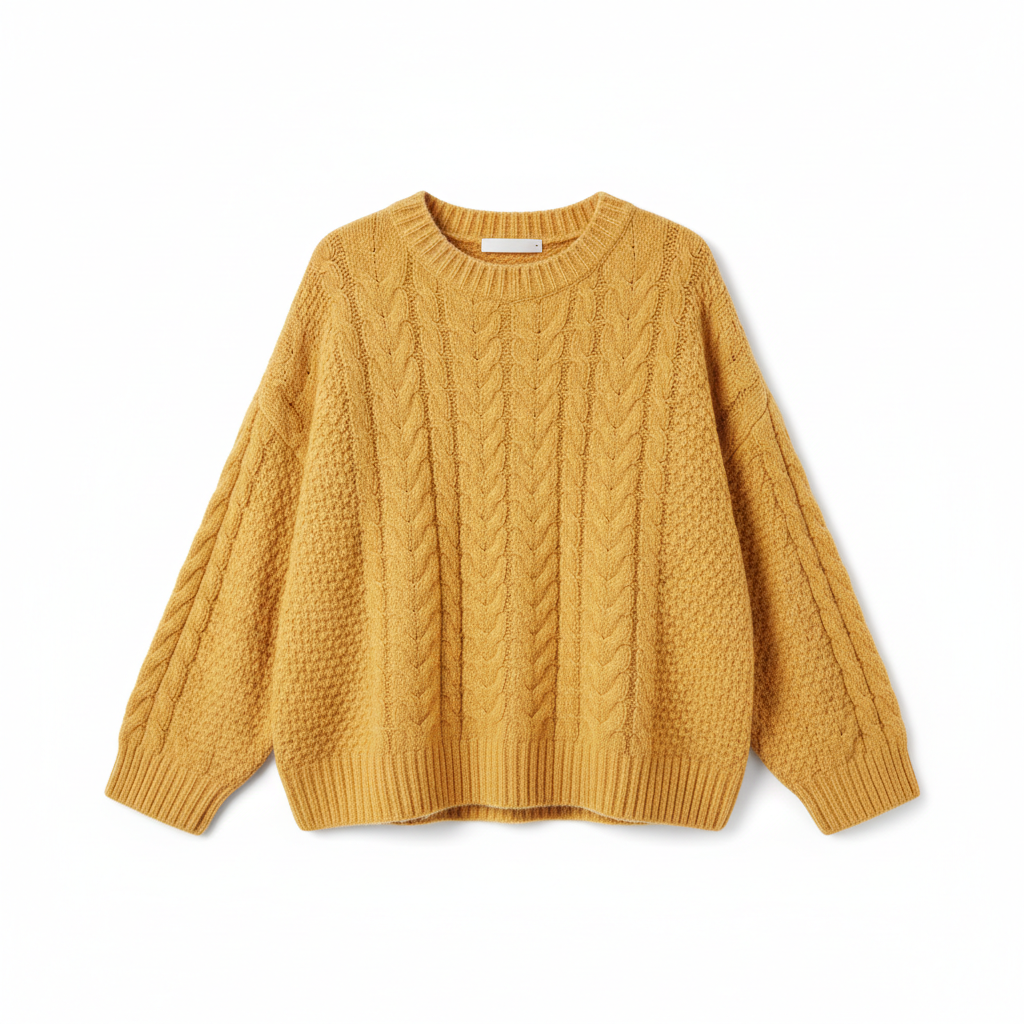 Cozy Knit Sweater in Butter Yellow – Hero