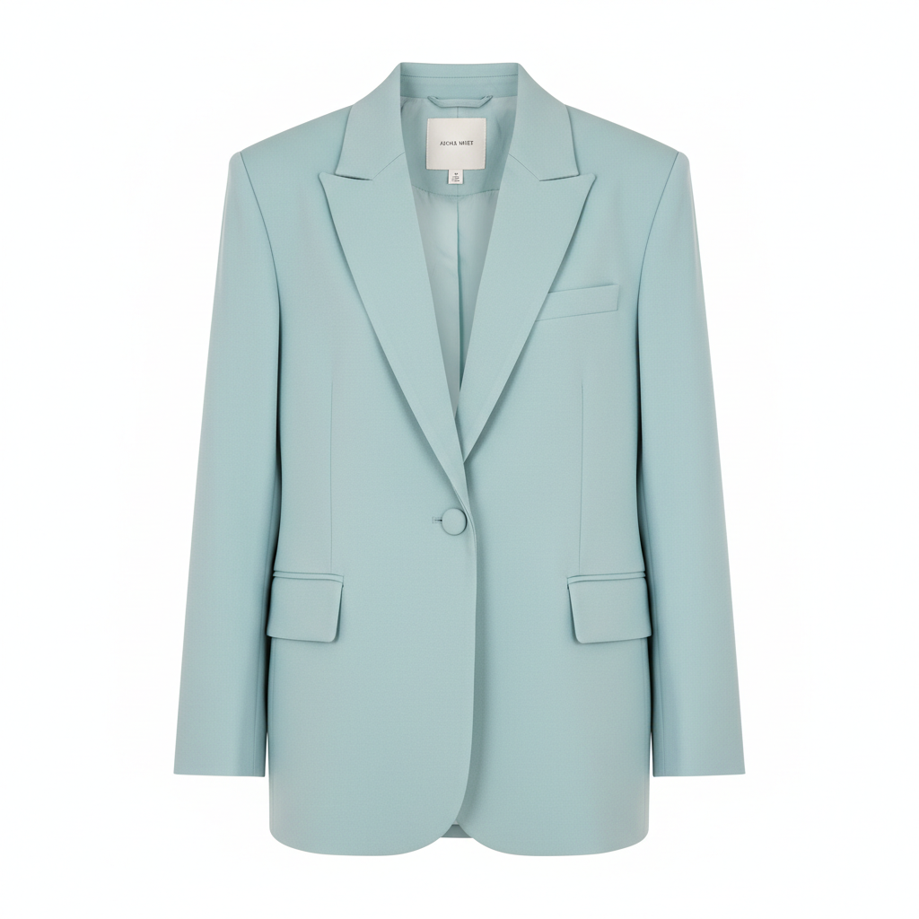 Oversized Tailored Blazer Aqua Mist – Front View