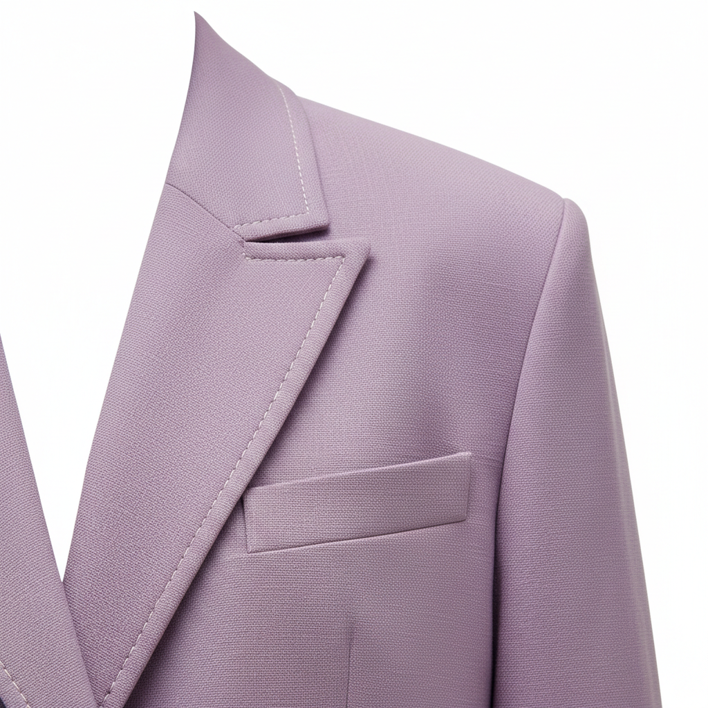 Oversized Tailored Blazer Soft Lilac – Fabric Detail