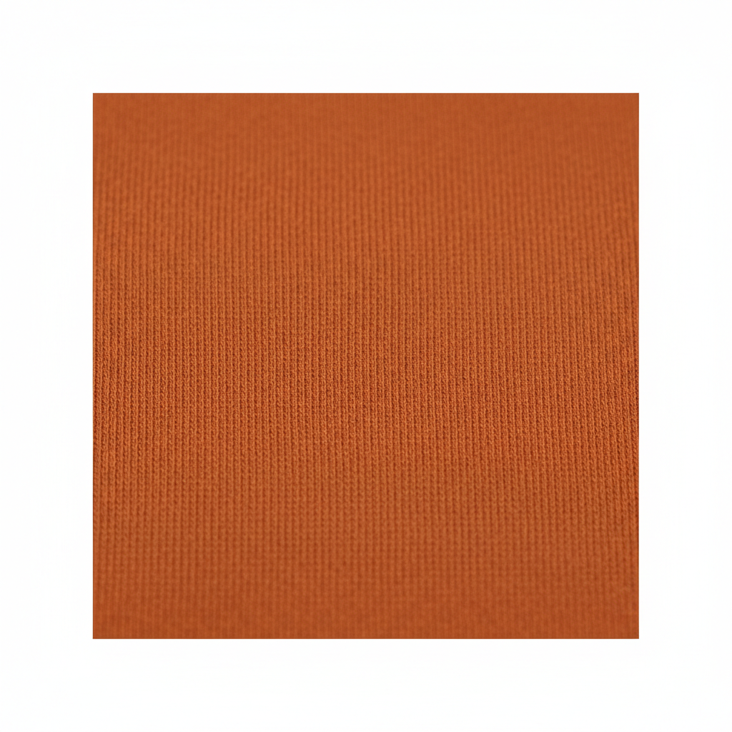 Classic Crew Neck T-Shirt – Burnt Orange – Fabric Detail