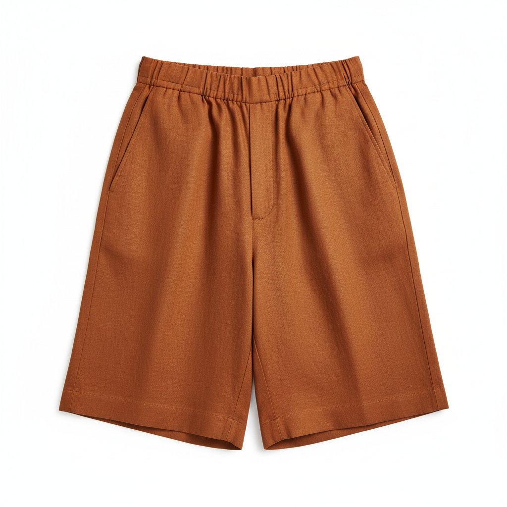 Classic Wide Shorts in Cinnamon Copper – Front View