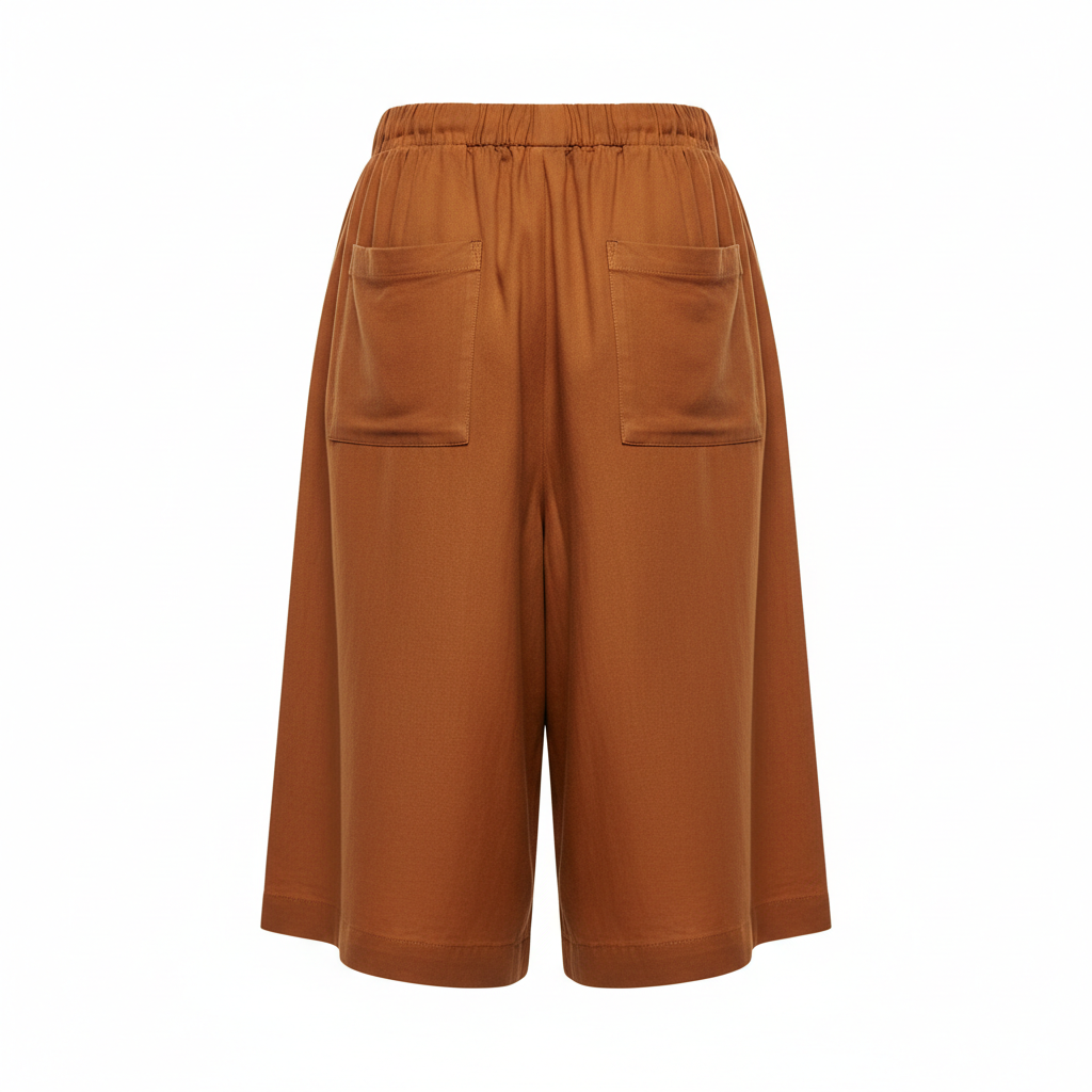 Classic Wide Shorts in Cinnamon Copper – Back View