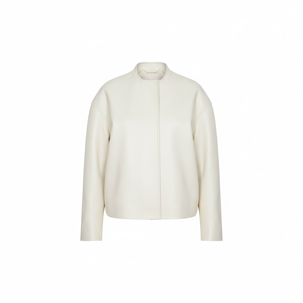 Noir Leather Jacket Pearl White – Hero