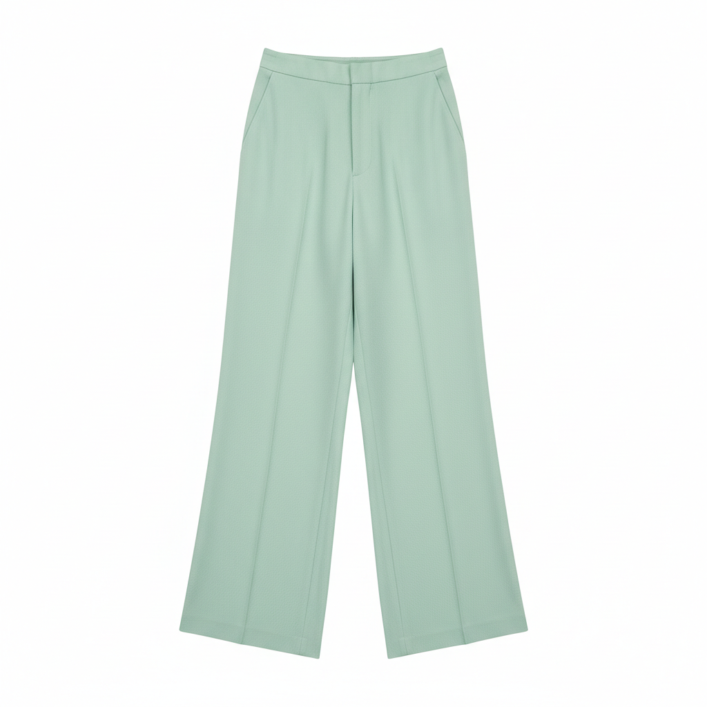 Minimal Wide Pants – Pistachio Green – Hero