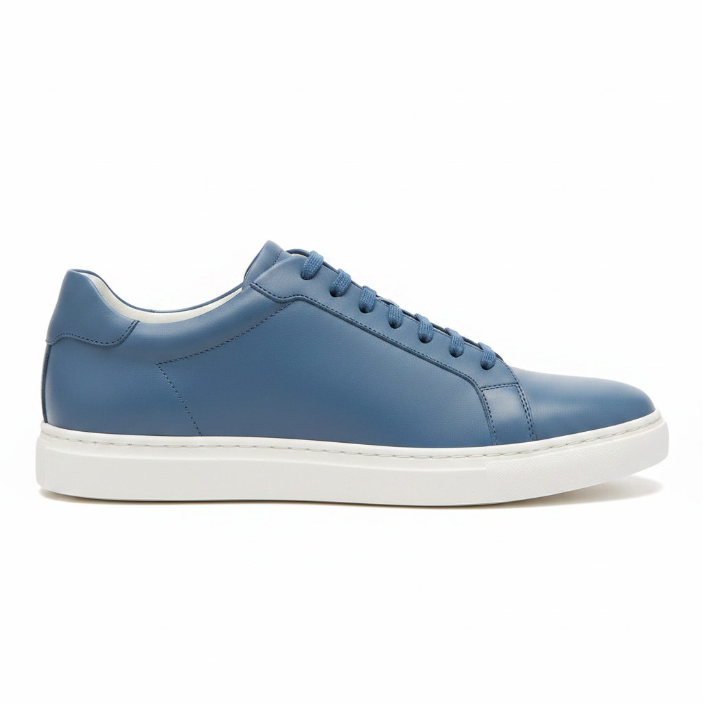 Urban Leather Sneakers in Glacier Blue – Side view