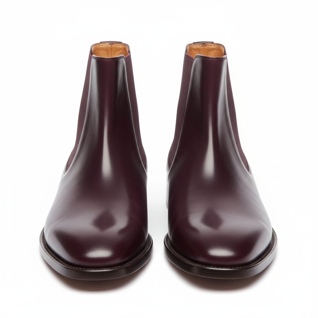 Chelsea Boots in Deep Plum – Hero view
