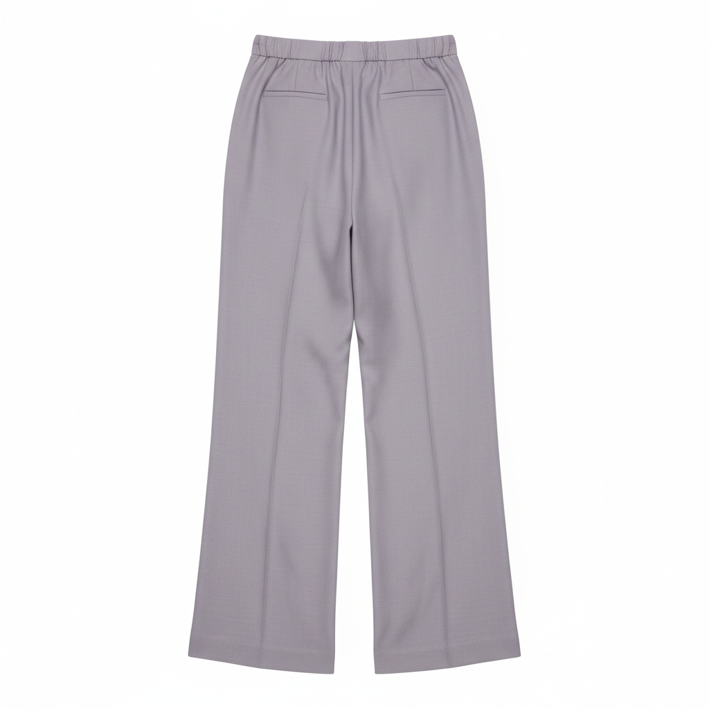 Minimal Wide Pants – Lavender Grey – Back View