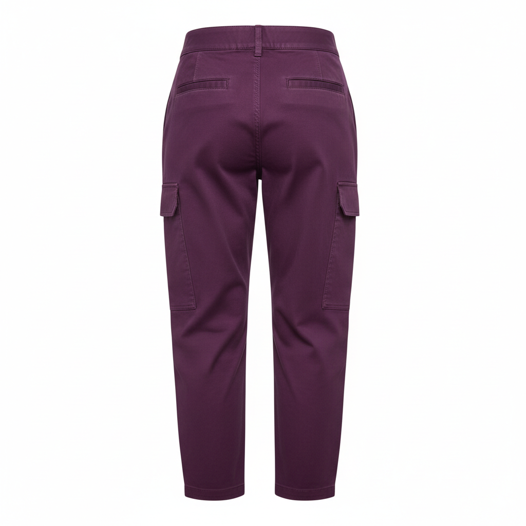 Utility Cargo Pants – Deep Plum – Back View