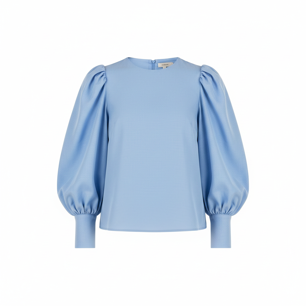 Puff Sleeve Blouse in Sky Blue – Hero