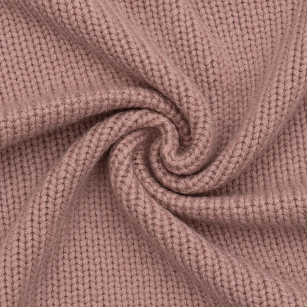Minimal Knit Top in Dusty Rose – Fabric Detail