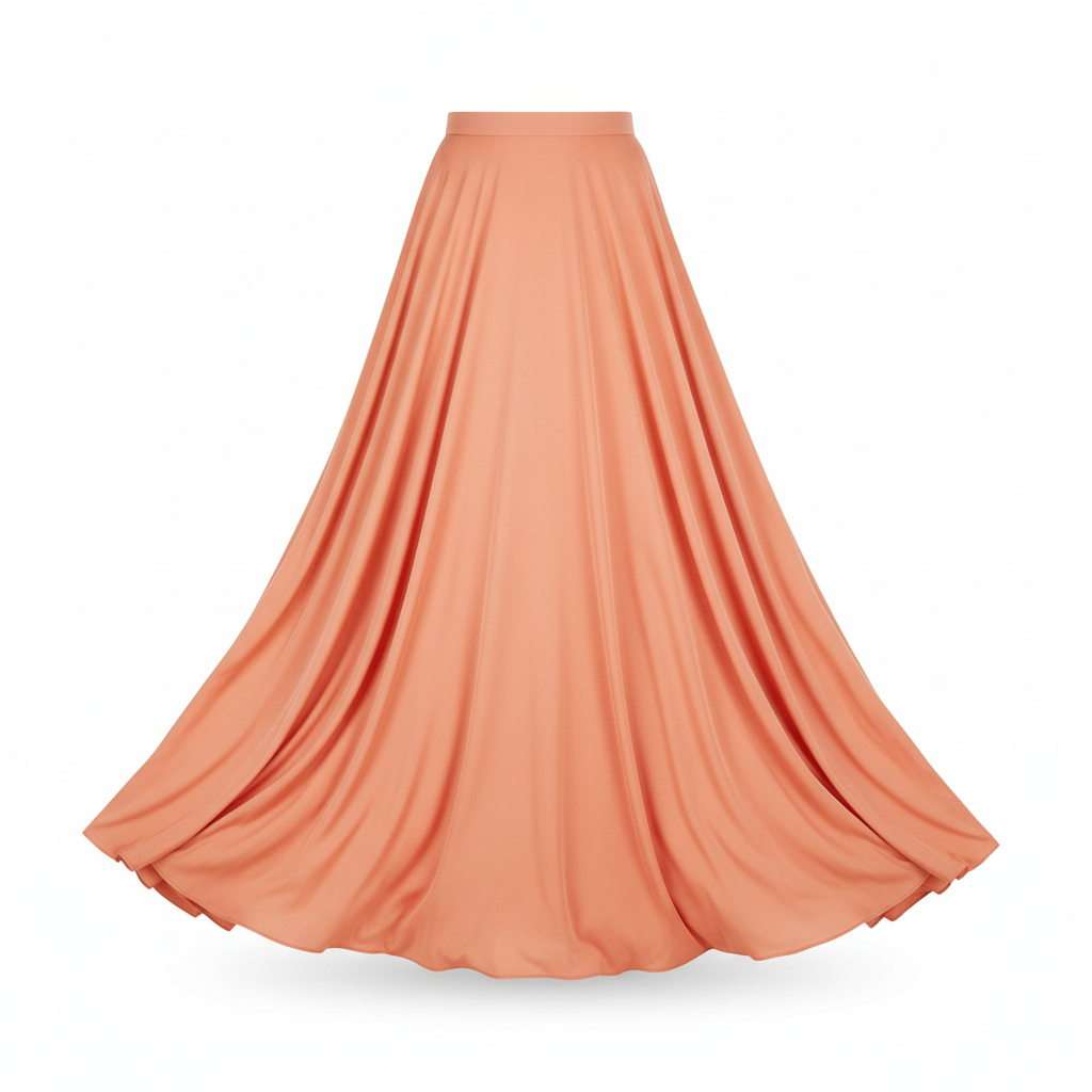 A-Line Maxi Skirt in Coral Peach – Hero