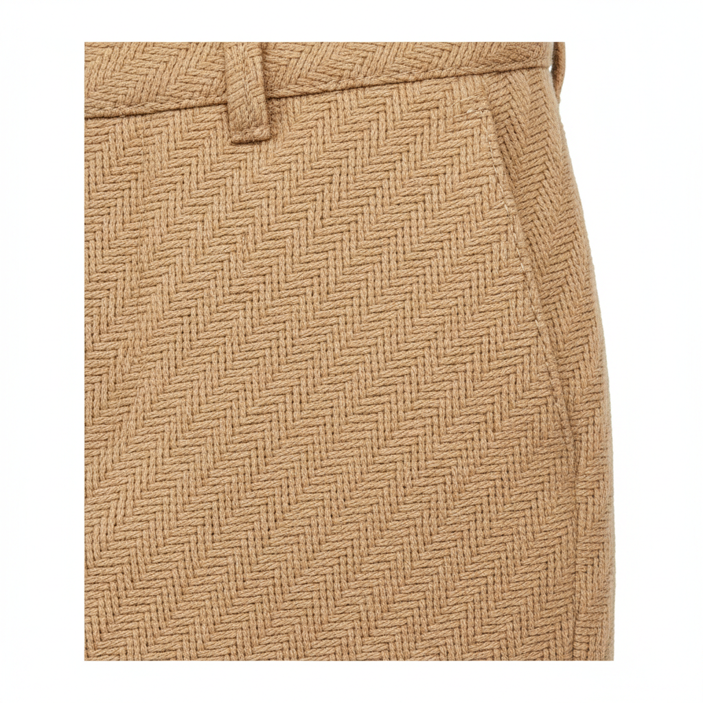 Minimal Wide Pants in Desert Sand – Fabric Detail