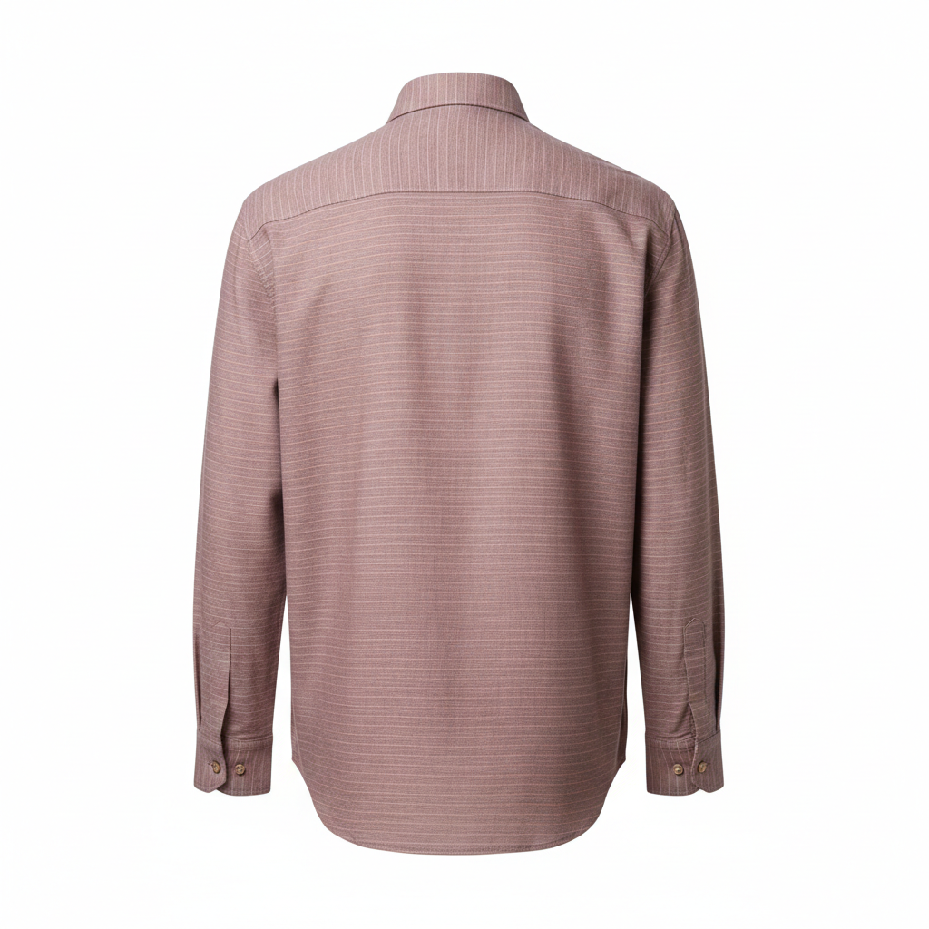 Striped Casual Shirt – Rose Mauve – Back View