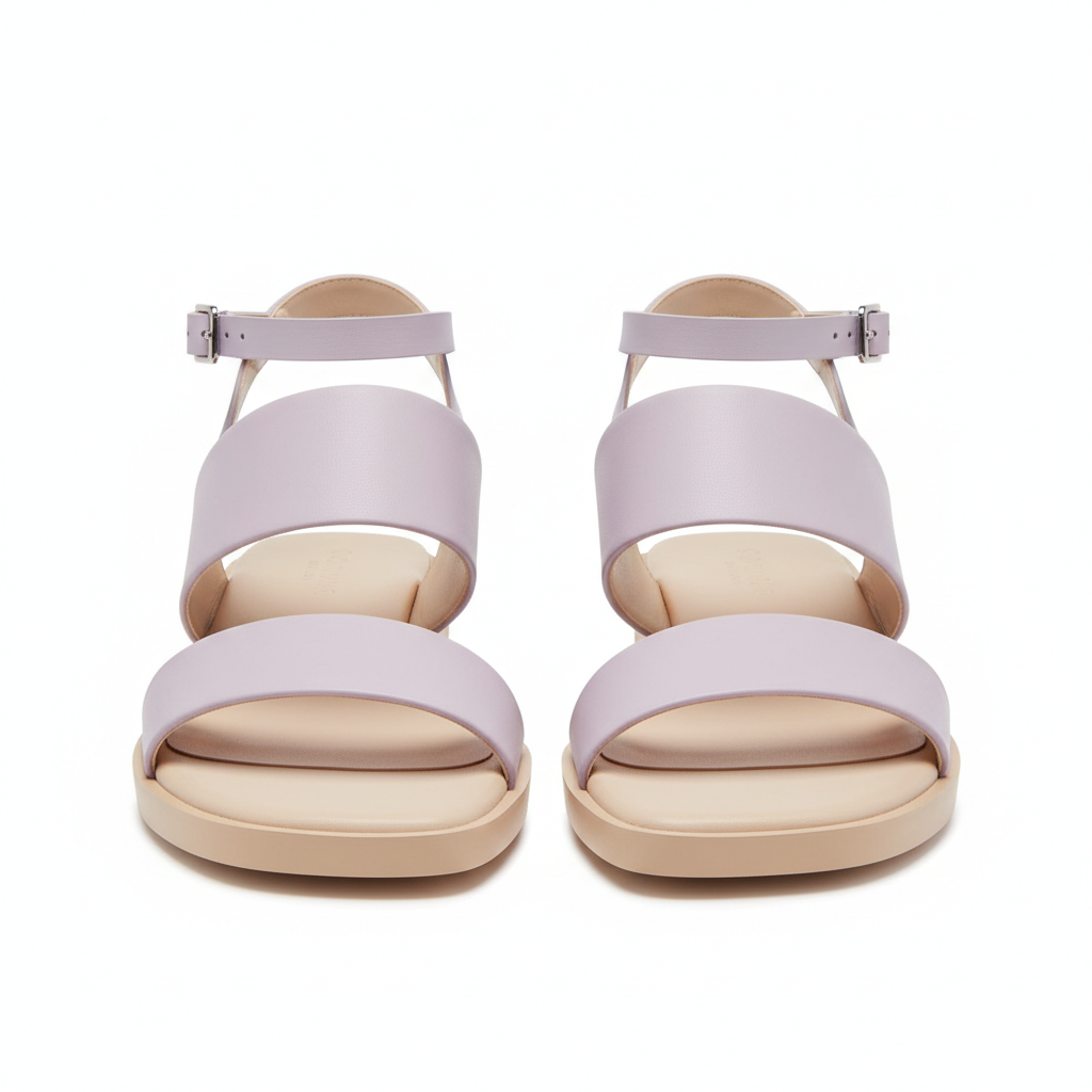 Modern Sandals in Soft Lilac – Hero View
