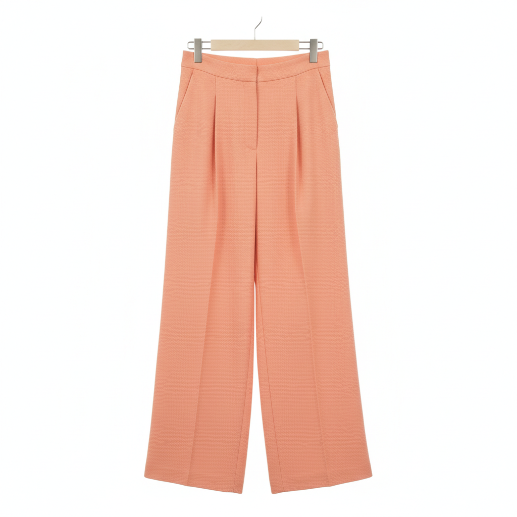 Minimal Wide Pants – Coral Peach – Hero