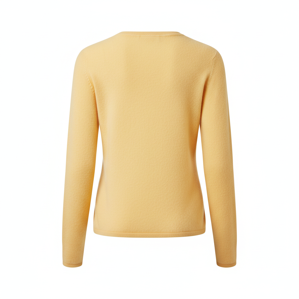Minimal Knit Top in Butter Yellow – Back View