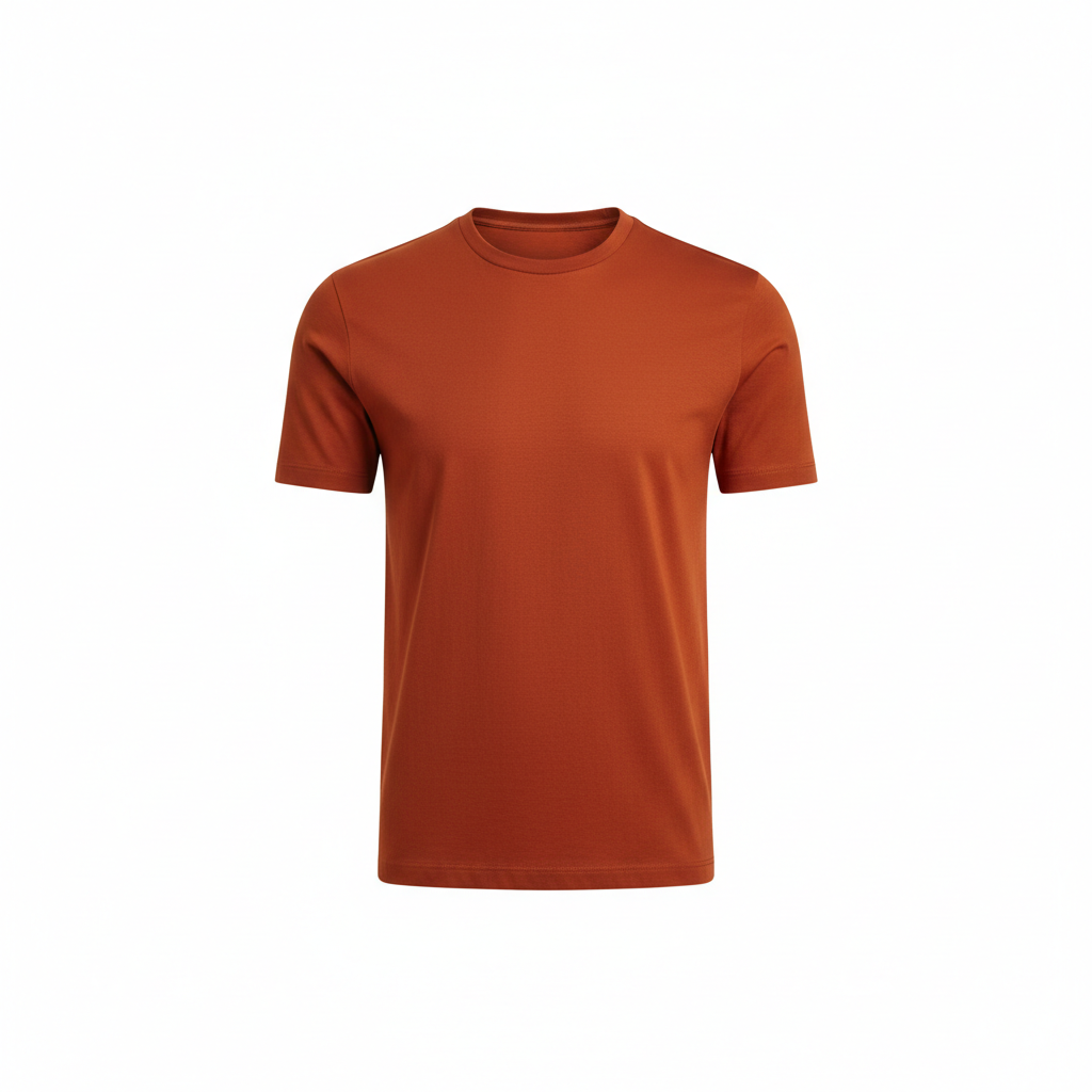 Classic Crew Neck T-Shirt – Burnt Orange – Front View