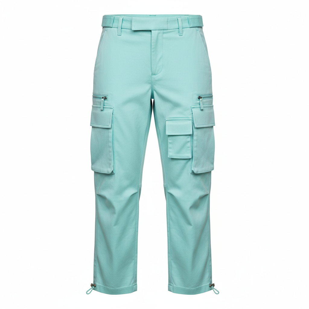 Utility Cargo Pants – Aqua Mint – Front View