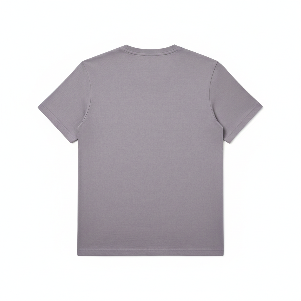 Classic Crew Neck T-Shirt – Lavender Grey – Back View