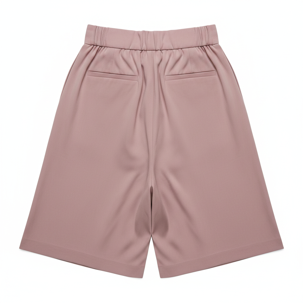 Classic Wide Shorts in Rose Mauve – Back View
