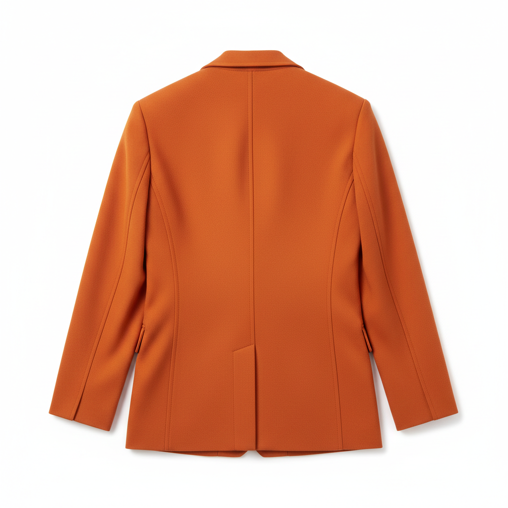 Classy Button Blazer Sunset Orange – Back View