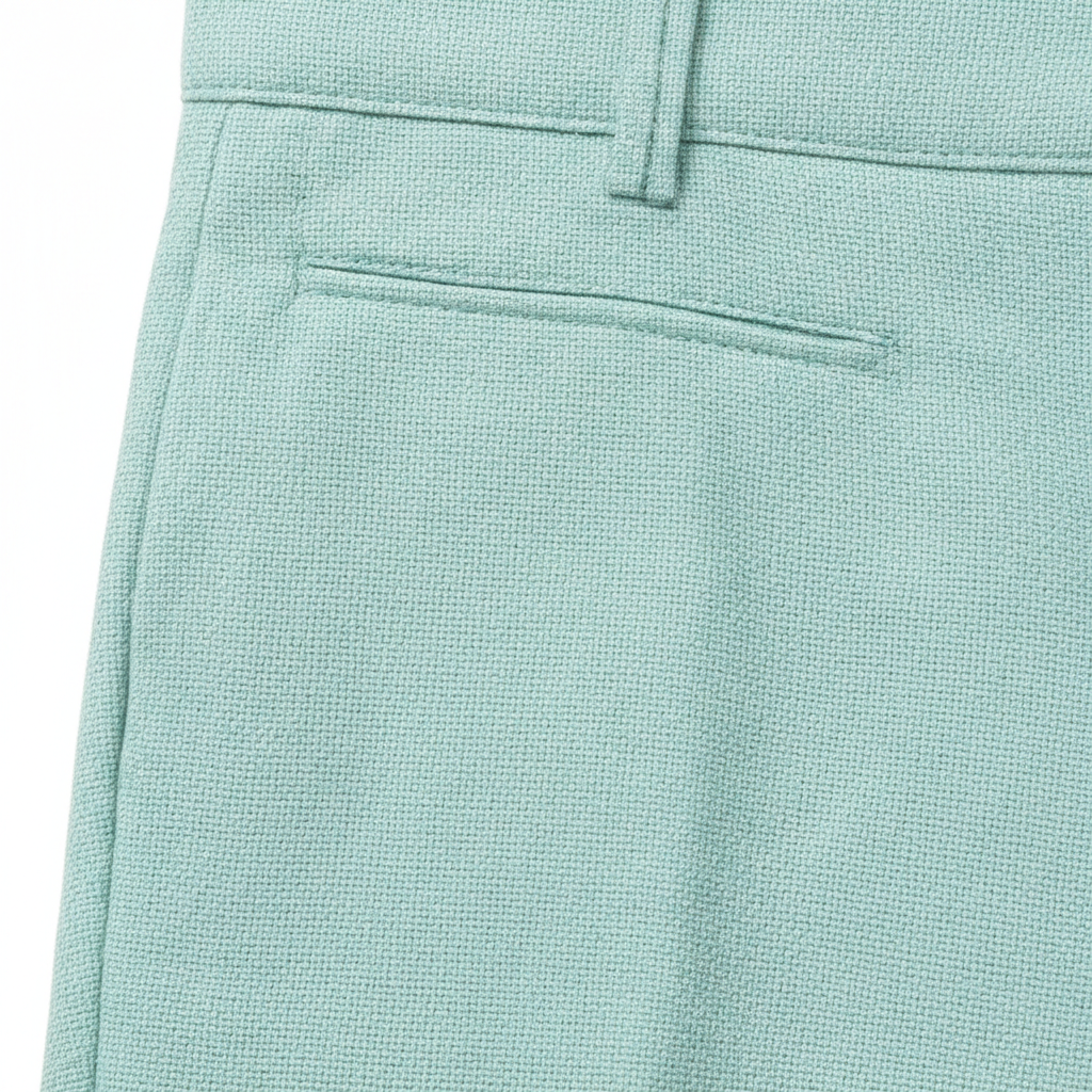 Minimal Wide Pants in Ocean Mint – Fabric Detail