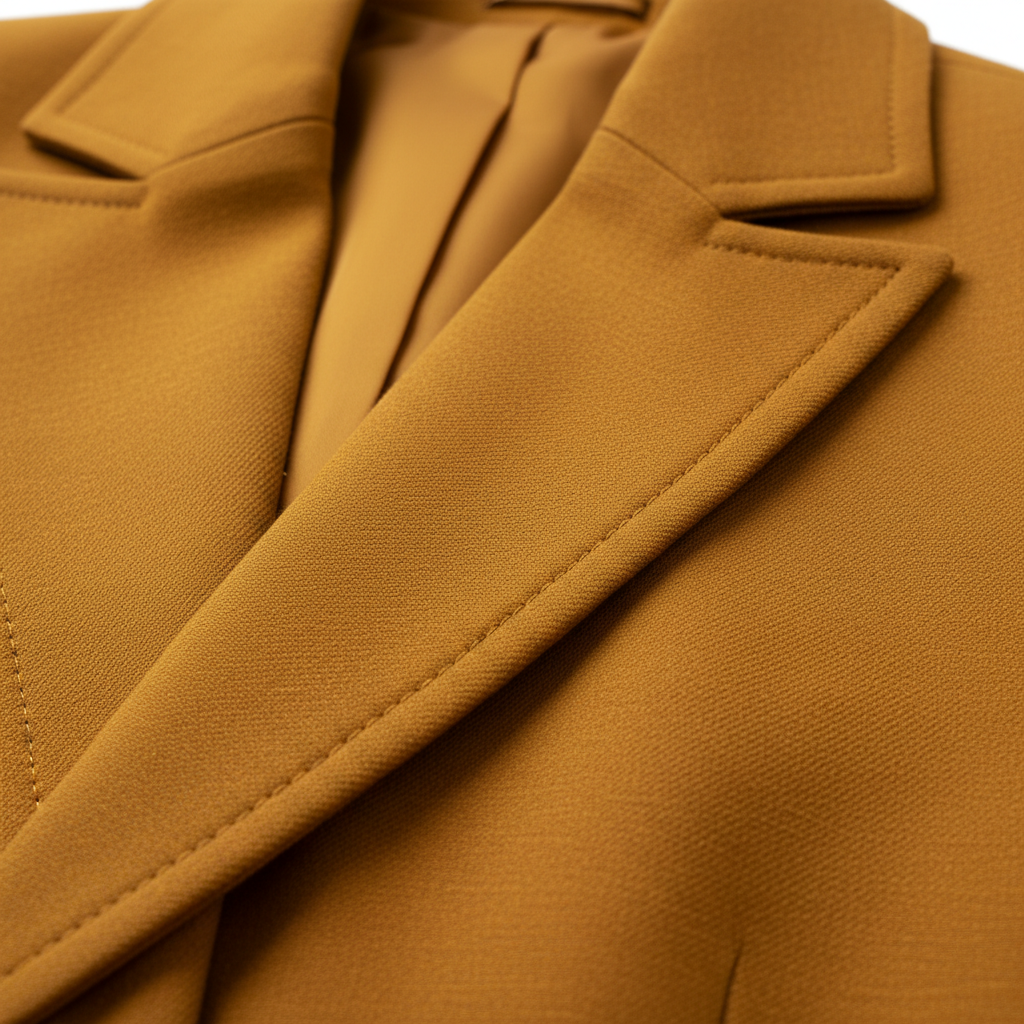Oversized Tailored Blazer Amber Gold – Fabric Detail
