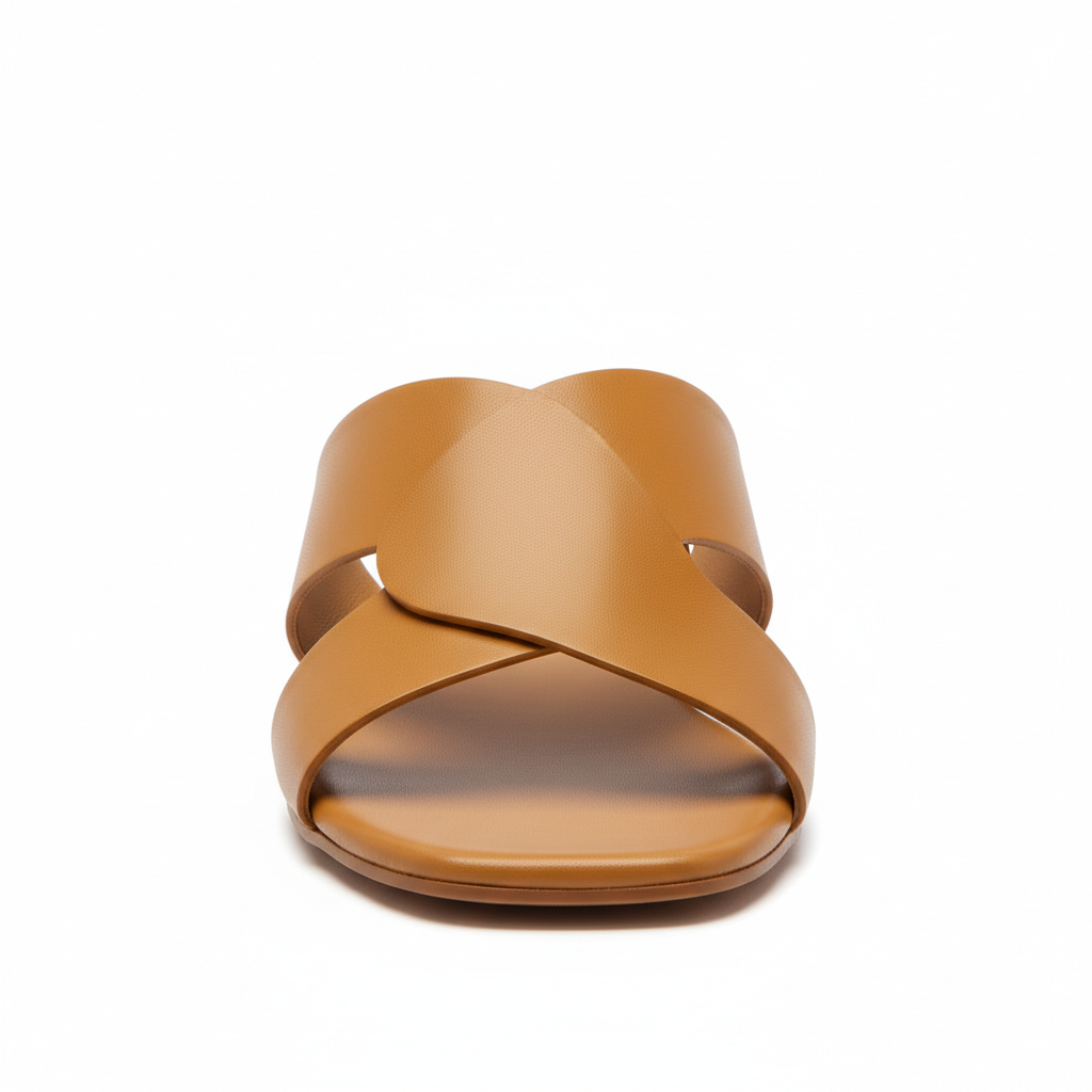 Modern Sandals in Amber Gold – Hero View