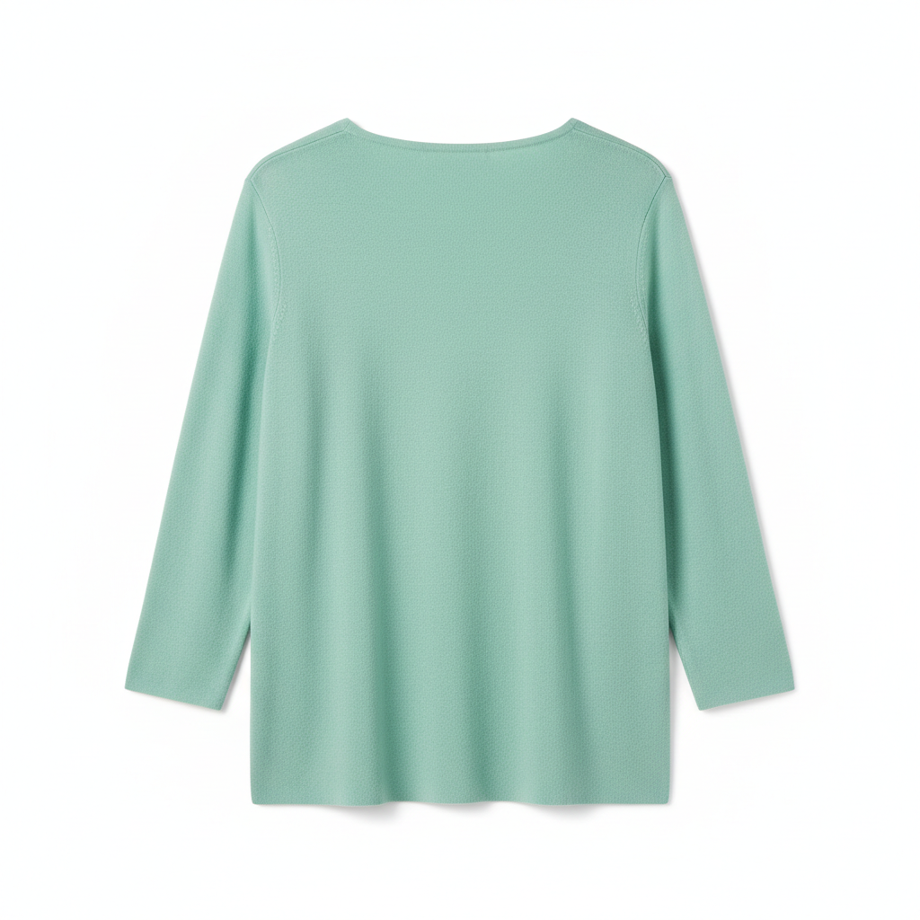 Minimal Knit Top in Ocean Mint – Back View