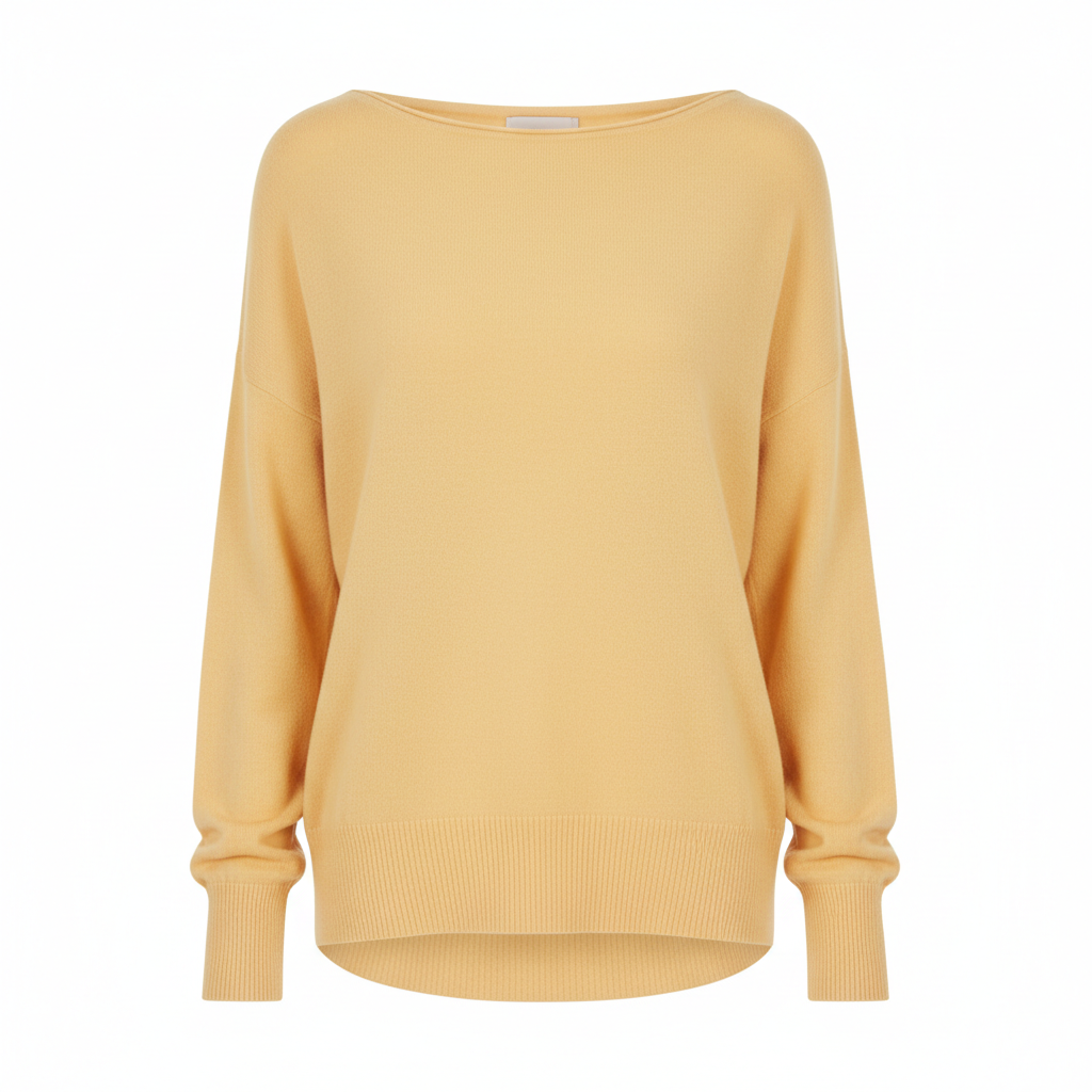 Minimal Knit Top in Butter Yellow – Front View