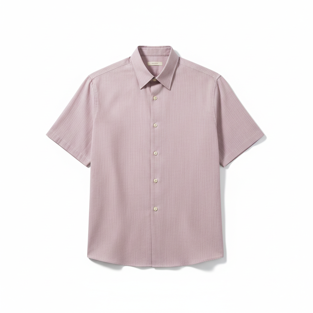 Striped Casual Shirt – Rose Mauve – Front View