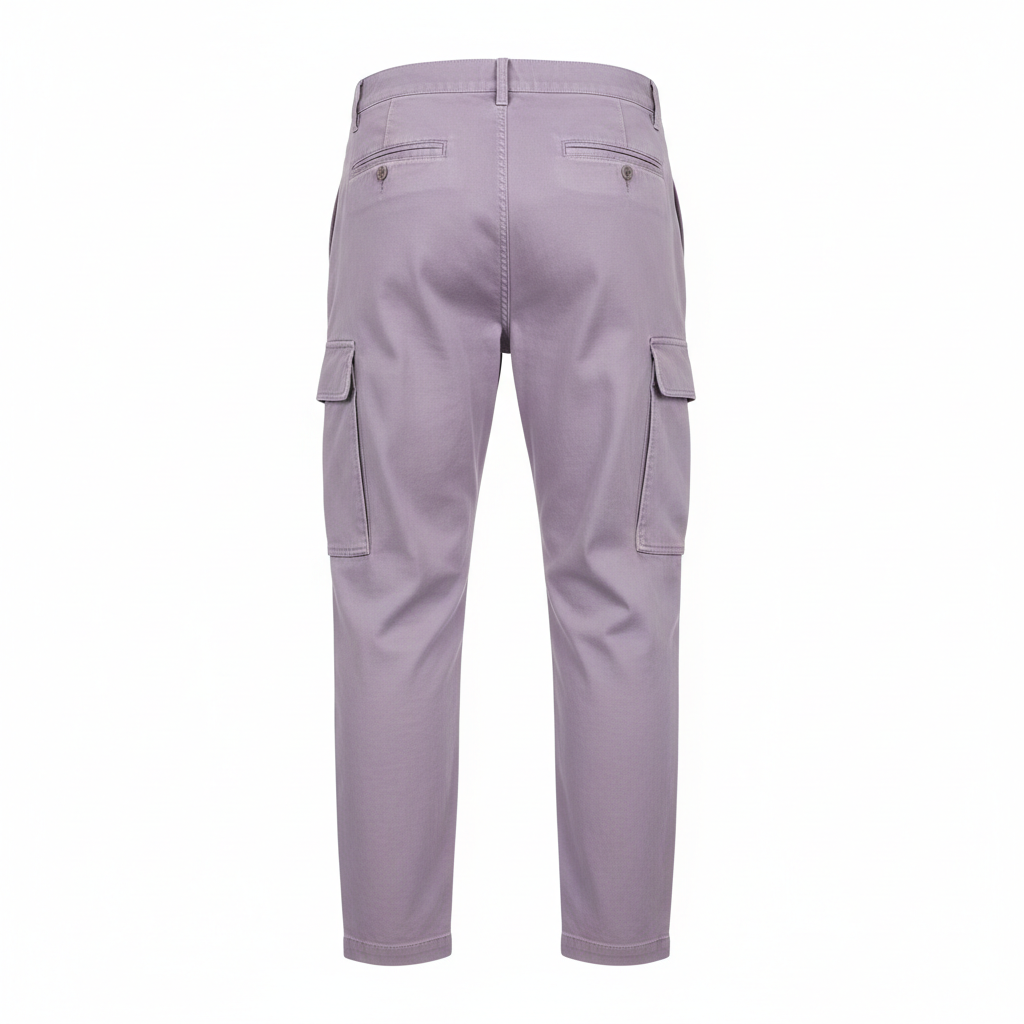 Utility Cargo Pants in Soft Lavender – Back View