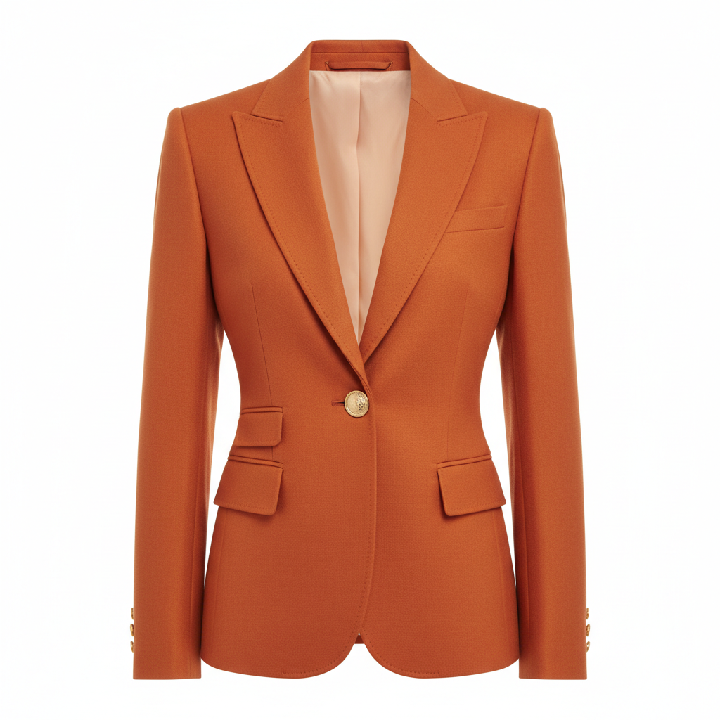 Classy Button Blazer Sunset Orange – Hero