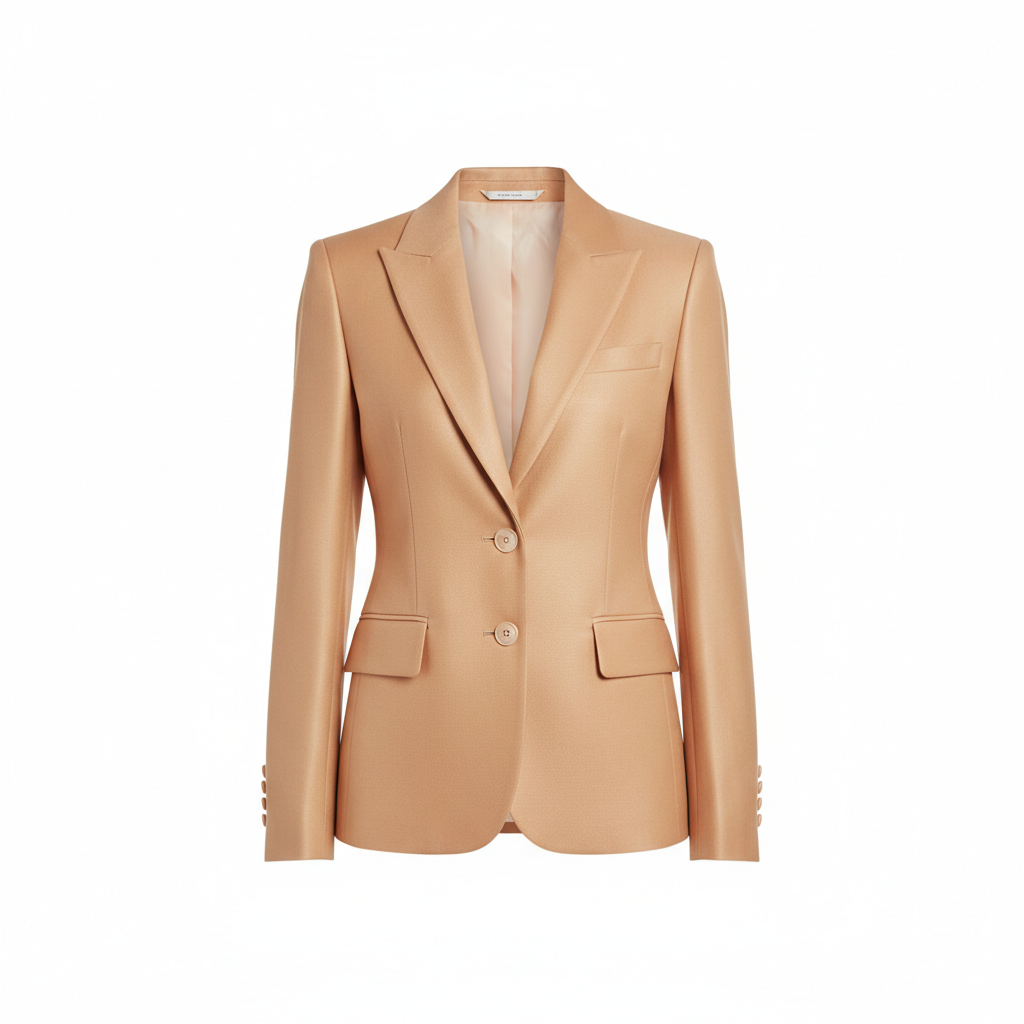 Classy Button Blazer Champagne Peach – Hero