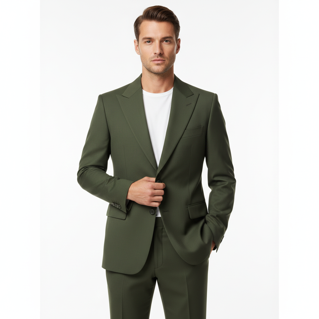 Urban Tailored Blazer – Olive Moss – Model