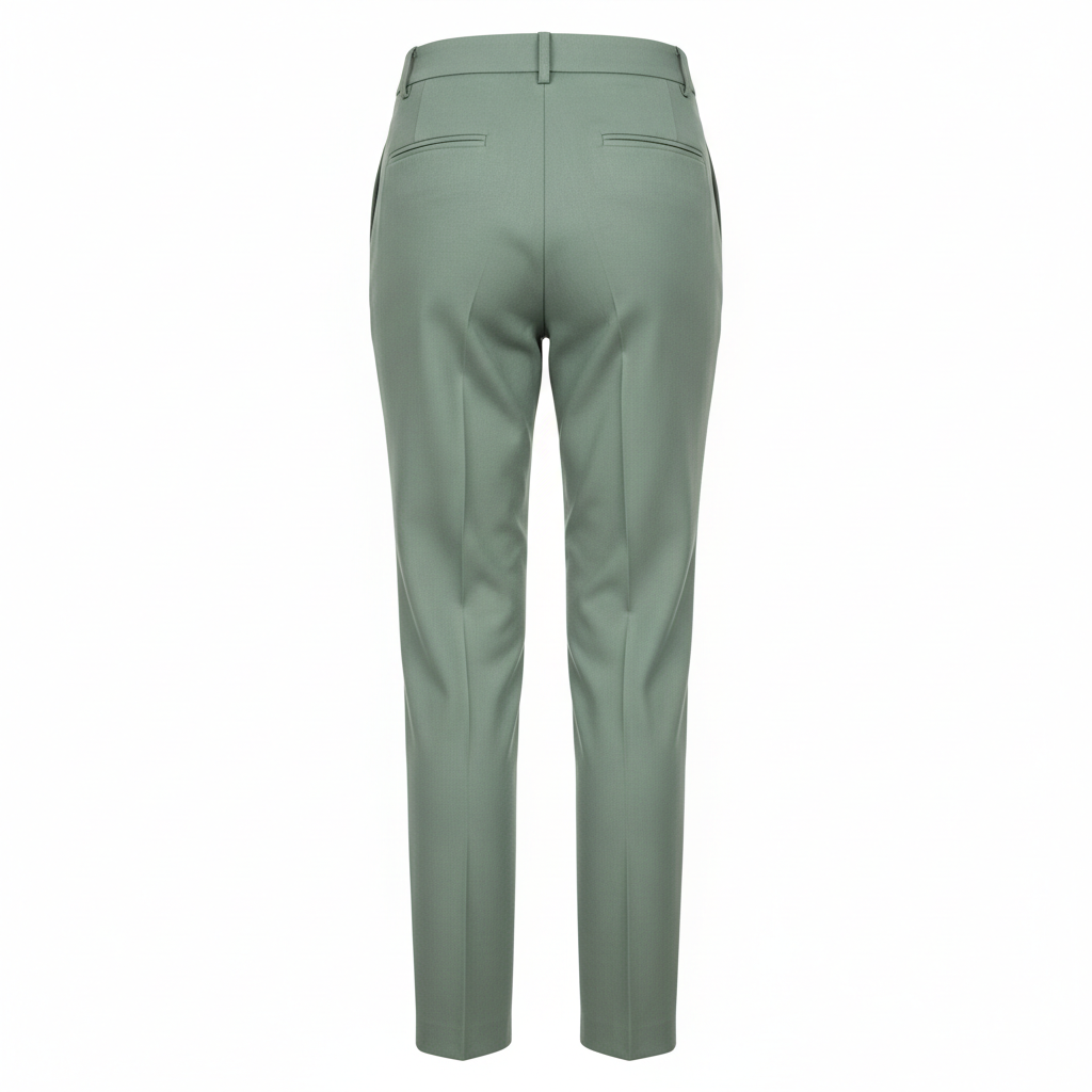 Tailored Casual Trousers – Sage Green – Back View