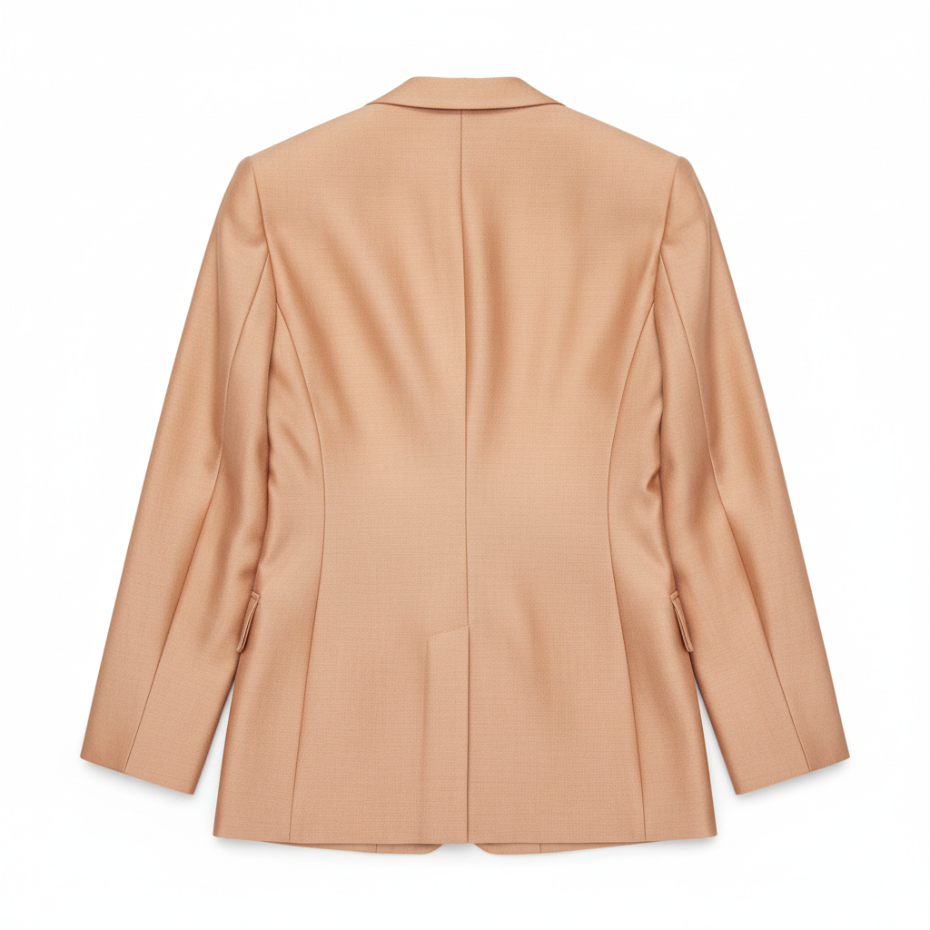 Classy Button Blazer Champagne Peach – Back View