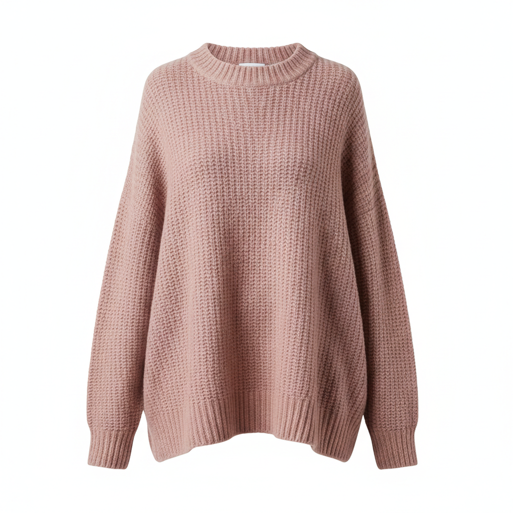 Cozy Knit Sweater in Dusty Rose – Hero
